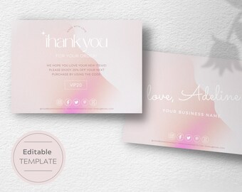 Minimalist Small Business Thank You Card | Thank You Package Insert | Thank You For Your Purchase | EDITABLE TEMPLATE