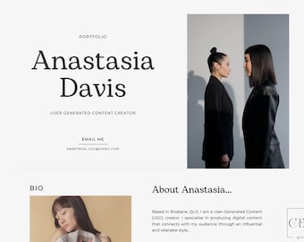 UGC Creator Portfolio Template | User Generated Content Portfolio | Canva Template | Media Kit | UGC Portfolio Website for Microinfluencers