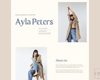 UGC Creator Portfolio Template | User Generated Content Portfolio | Canva Template | Media Kit | UGC Portfolio Website for Microinfluencers