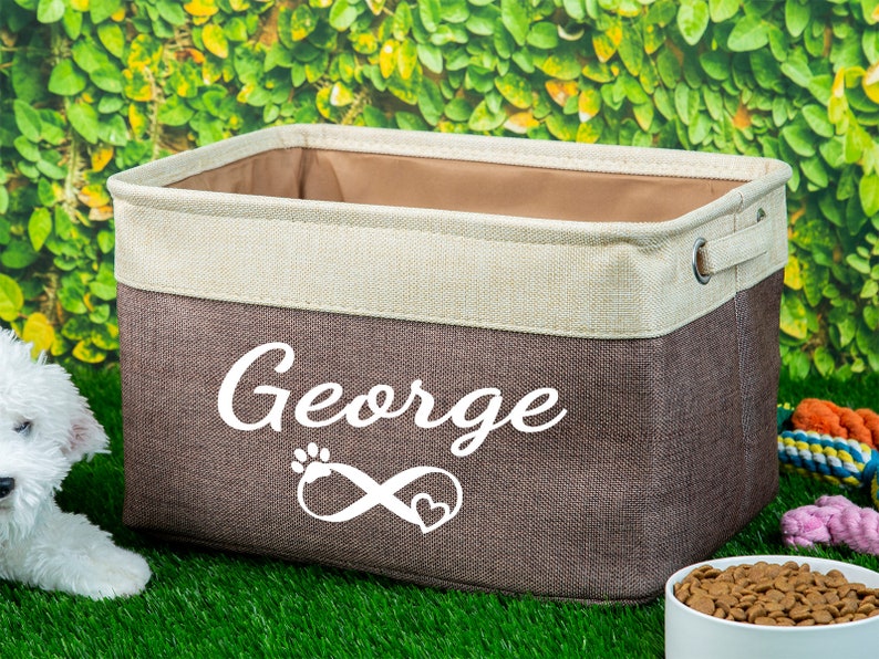 Dog Toy Basket personalized Pet Storage Basketcustom Dog Toy Etsy