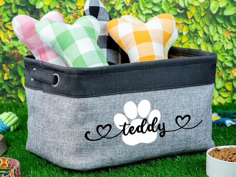 Dog Toy Basket personalized Pet Storage Basketcustom Dog Toy Etsy