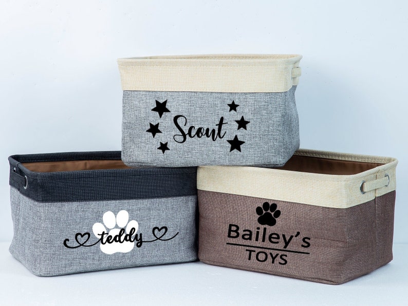 Dog Toy Basket personalized Pet Storage Basketcustom Dog Toy Etsy