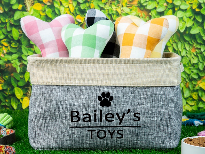 Dog Toy Basket personalized Pet Storage Basketcustom Dog Toy Etsy
