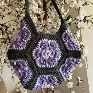Crochet Hexagon Sunburst Shoulder Bag