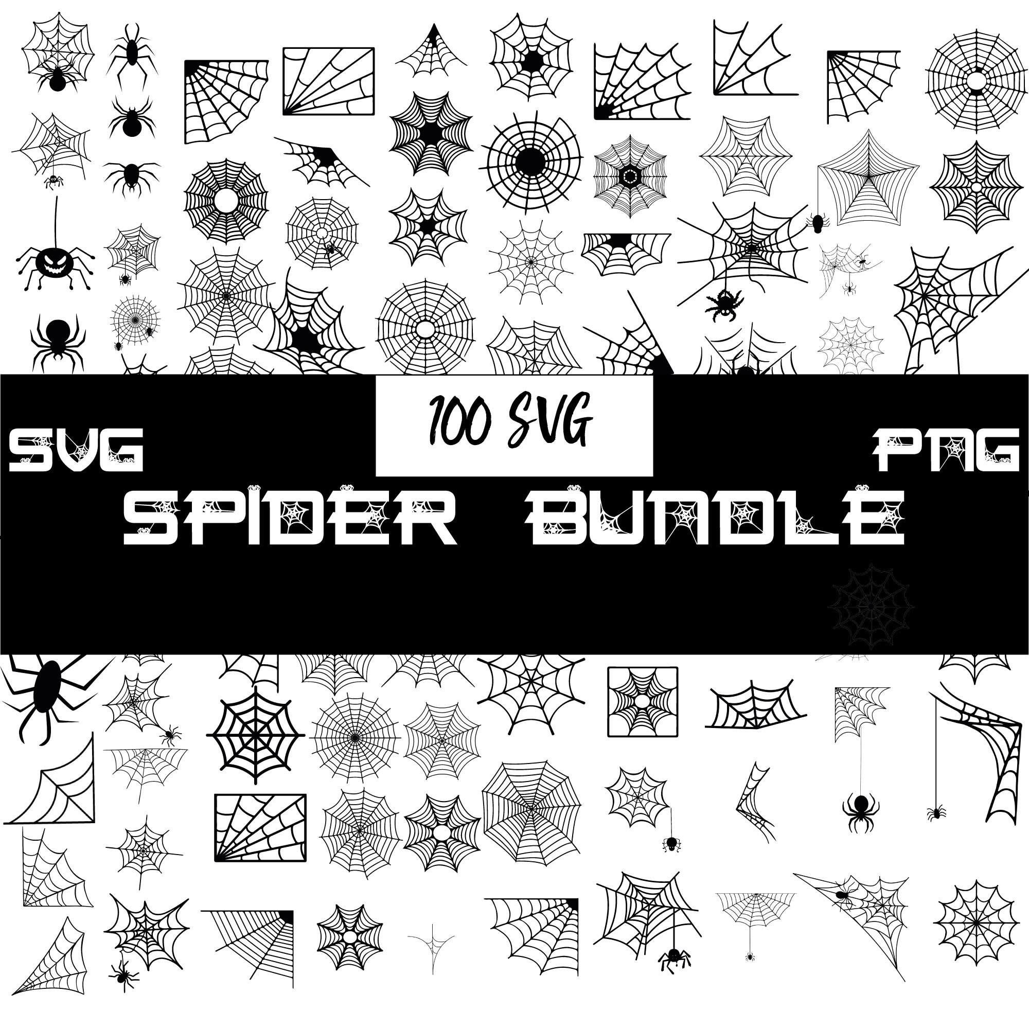 Spider Web 100 SVG / Spiders and Spider Web SVG Files / - Etsy