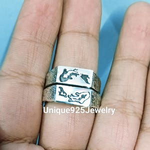 Koi Fish Stackers | Ying & Yang Sterling Silver 925 Handmade Unique Stacking Rings |