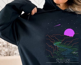 Retro Zion National Park Hoodie - Unisex I Hiked Angels Landing Hoodie - Vintage Utah National Park Sweatshirts and Hoodies - Vintage UT