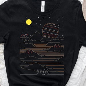 Retro Visit Io Nationalpark Shirts - Unisex Sonnensystem Shirts - Vintage Raumfahrt Shirt - NASA Io Monde des Jupiter T-Shirt