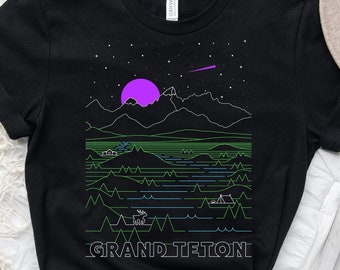 Retro Grand Teton National Park Shirt - Unisex Grand Tetons Moose - Vintage Wyoming National Park Shirts - Wyoming Moose Shirts