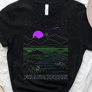 Retro Grand Teton National Park Shirt - Unisex Grand Teton Elch - Vintage Wyoming National Park Hemden - Wyoming Elch Hemden