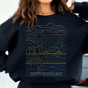 Retro Pittsburgh Crewneck Sweatshirt - Unisex Steel City Sweatshirt, Vintage Pittsburgh Pennsylvania - Gifts for Yinzers, Pittsburgh Hoodies