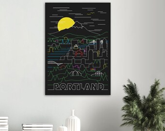 Cartel vintage de Portland Oregon - Cartel de viaje de Oregon