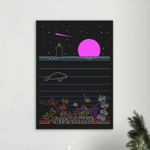 Vintage Biscayne Travel Poster - Retro Florida Travel Poster
