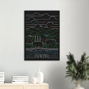 Vintage Bend Poster - Drie zusters Oregon reizen poster