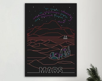 Vintage Mars Travel Poster - Mars Space Travel Posters