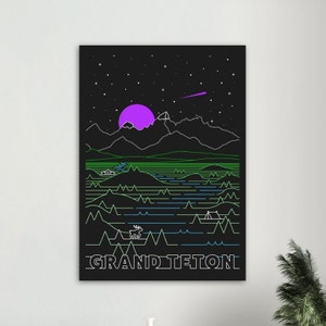 Vintages Grand Teton Nationalpark Reise-Plakat - Tetons Wyoming Reise-Plakat