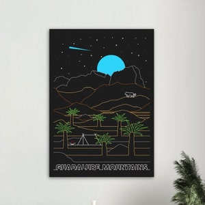 Vintage Guadalupe Mountains National Park Travel Poster - Retro Texas Travel Poster