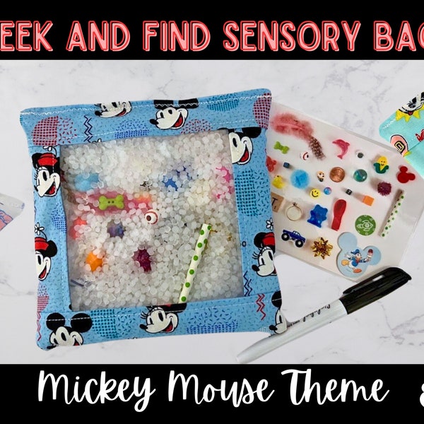 Mickey Mouse Themed Seek and Find Sensory Bag | I-Spy Game | Fine Motor Activity | Quiet Toy For All Ages | Disney