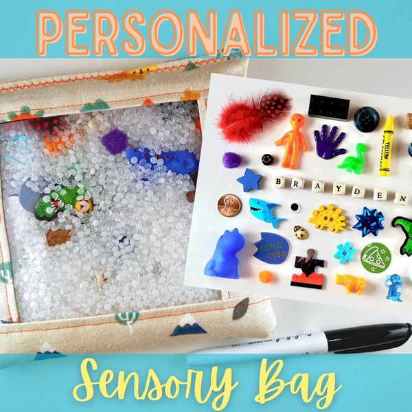 Personalized Seek And Find Sensory Bags | ISpy Game | Weighted Discovery Bags | Quiet Activity | Busy Bag | Fun For All Ages | Gift Idea