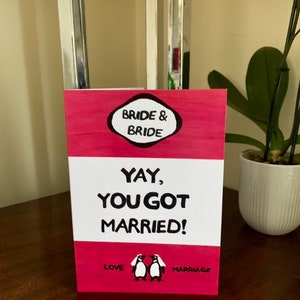 Yay, você se casou - LBGTQ+ - Cartão de felicitações com capa de livro Penguin