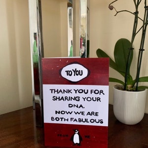 Bedankt voor het delen van je DNA - wenskaart Penguin Book Cover