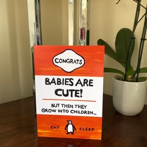I bambini sono carini ma - Biglietto d'auguri con copertina del libro Penguin