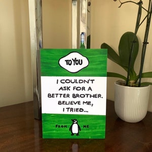 Eu não poderia pedir um irmão melhor - Cartão de felicitações com capa de livro da Penguin
