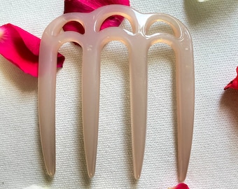 Handmade Hair Comb Classic Simple, Handmade White Colored Comb, Detangling Women's Hair, Wedding Trend Hairstyle Idea