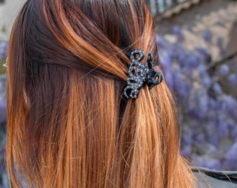 Love Openwork Hair Clip - Small Hair Bar - Handmade Hair Accessories - Glitter, Idea Hairstyle Woman Trend