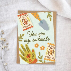 Carte Jardinage Potager Illustrée avec Message Poétique - Carte de voeux Douce & Champêtre, Carte d'Anniversaire, Fête des mères