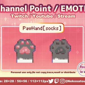 Pixel Art [paw Hand Socks] Channel Points for Twitch | Twitch Channel ...