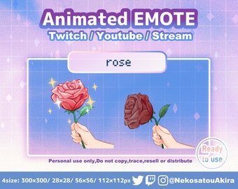 Animated emote [ROSE] Animated emote for Twitch, discord | Valentines Day | Twitch Emotes | Stream Emotes |