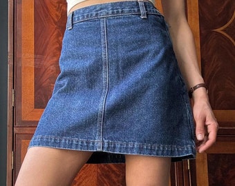 vintage 90s calvin klein jeans a line denim mini skirt / S