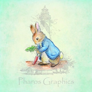 Peter Rabbit PNG file, Cut File, Clipart, Graphics