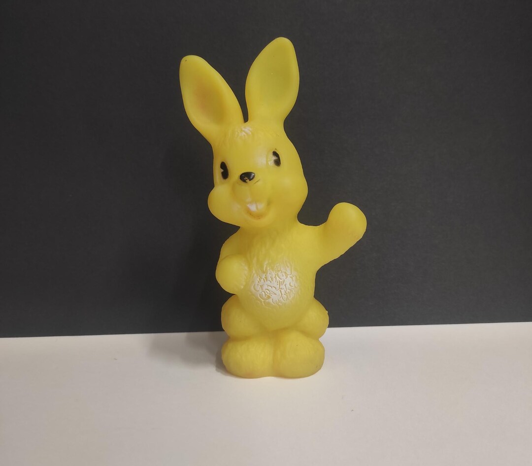 Vintage Rubber Squeak Toy, Yellow Rabbit Rubber Toy, Made in England ...