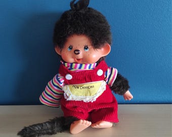 Bolle Monchhichi Original Outfit Vintage Original Bølle, Thumbsucking Monkey, Soft plush monkey, Sekiguchi edition, Old collectibles toy