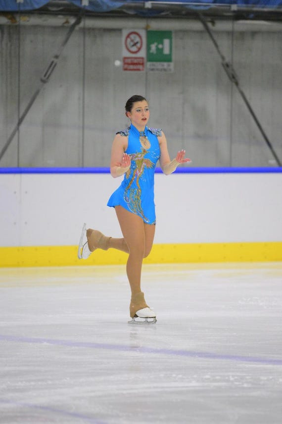 RABAIS Robe de compétition de patinage artistique taille XS-S