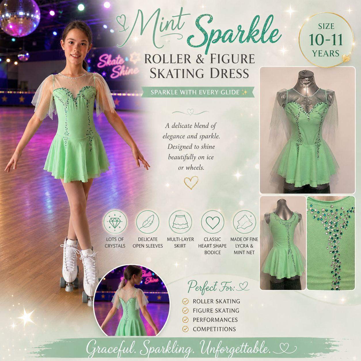 mint green figure skating dress Figure Skating Dress #SD225