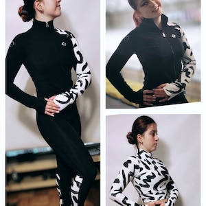 THERMO Eiskunstlauf Outfit zum Üben Set 3-teilig schwarz und weiß -nur noch Größe XS erhältlich