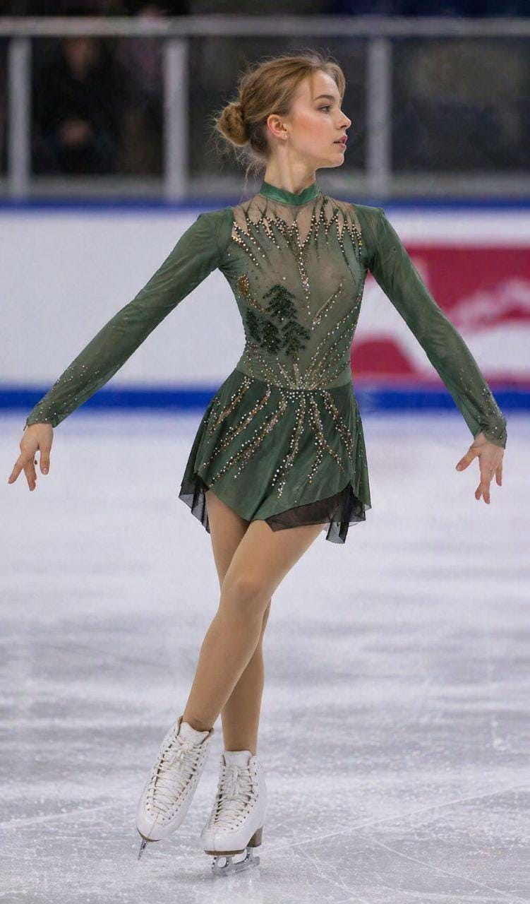 Figure Skating Dress Forest Green - Etsy Figure Skating Dress Forest Green - Etsy