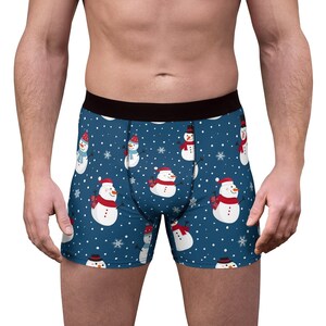 Men's Boxer Briefs, Xmas Gift, Christmas Boxers, Snowman Boxers,