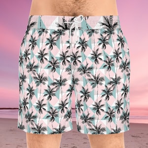 Men&#39;s Mid-Length Swim Shorts, Mens Swim Shorts, Gift for Him, Fathers Day Gift, Gift for Husband, Mens Swimwear