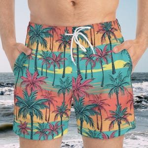 Swim Trunks, Gift for Him, Tropical Trunks, Dad Trunks, Swimming Trunks, Gift for Boyfriend, Beach Trunks,