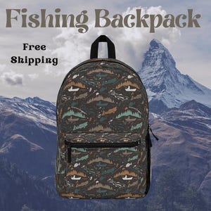 Backpack, Fishing Backpack, Gift for Him, Gift for Dad, Gift for Fisherman, Gift for Friend, Fisherman Tote, Fisherman Bag