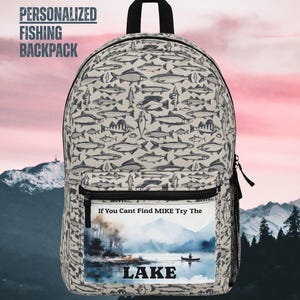Personalized Fishing Backpack, Outdoor Adventure Rucksack, Gift for Him, Lake Trip Gear, Fishing Lovers,Fishing Gear Bag, Camping Backpack,