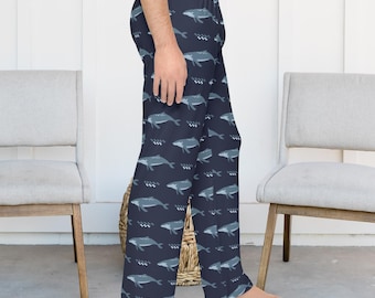 Nautical Dolphin Print Pajama Pants, Relaxed Lounge Pants, Fathers Day gift, Perfect for Sleep, Beach-themed Gift, Gift for Him