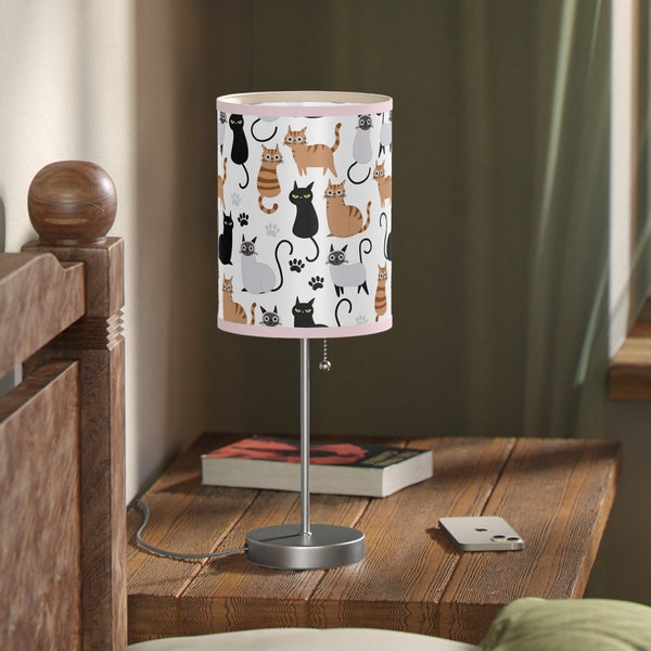 Lamp on a Stand, US|CA plug, Cat Lamp, Birthday Gift, Cat Lover Lamp, Gift for Her, Gift for Him,Holiday Gift