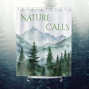 Nature Calls Eco-Friendly Shower Curtain, Nature Decor, Bathroom Upgrade, Forest Themed Gift, Eco Conscious Bath Decor, Rustic Home