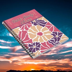 Floral Bible Study Notebook, Christian Journal, Prayer Notes, Religious Gift, Floral Notebook
