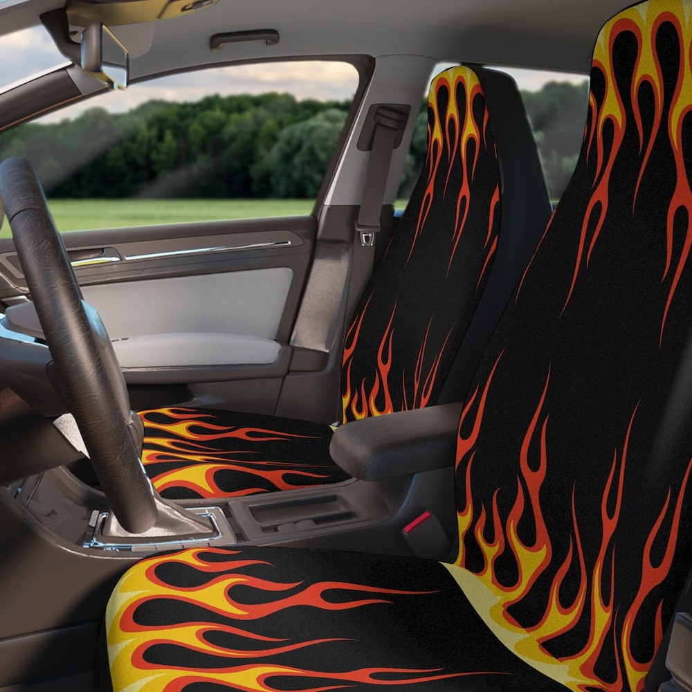 Flame Fire Print Pattern Pet Car Seat Cover